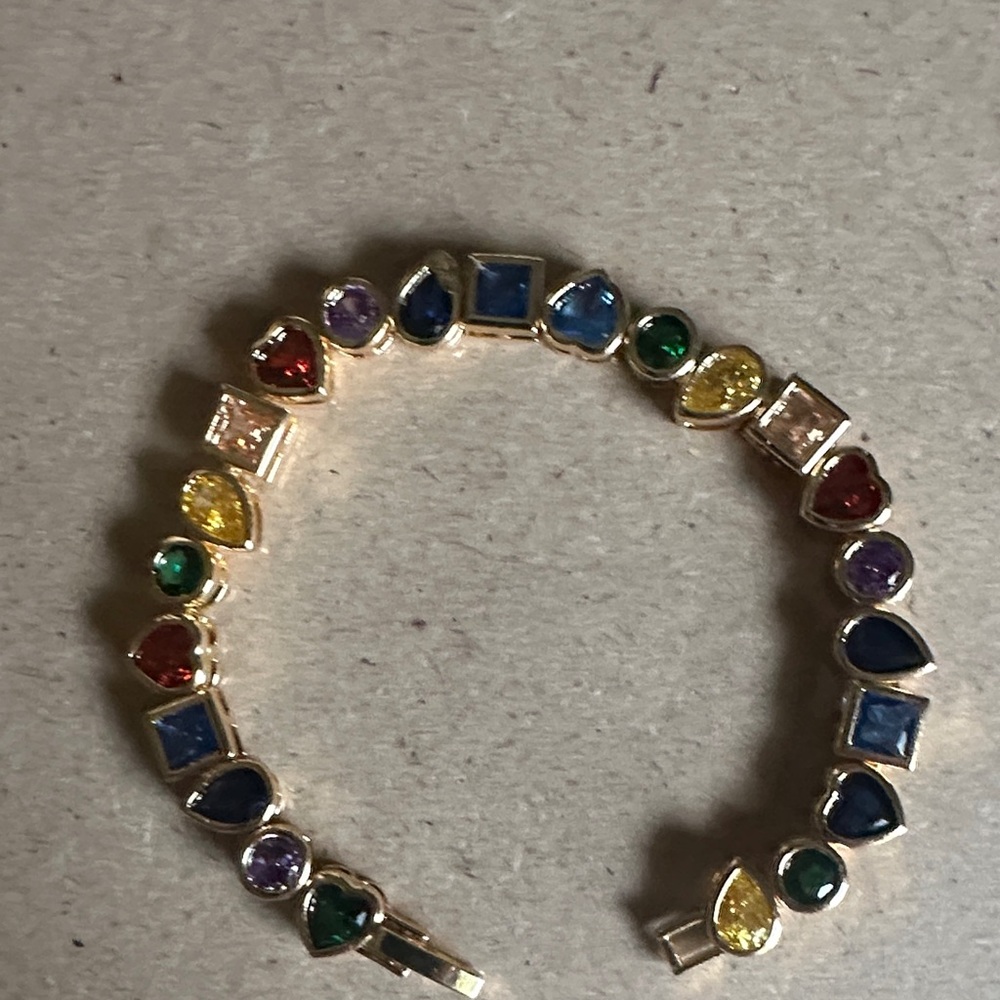 Camila Coelho Gold Bracelet with Multicolor Gem Accents - Picture 5 of 9